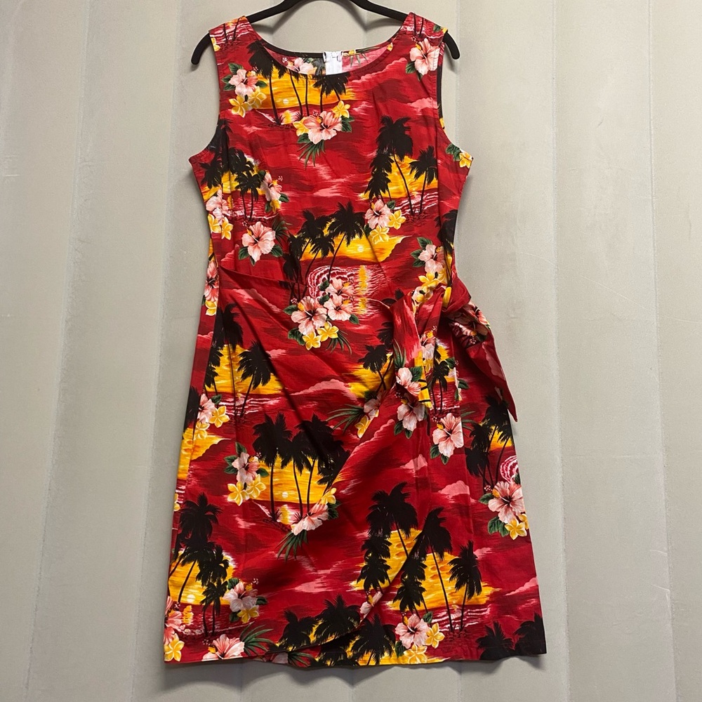 Vintage Pacific Legends Women’s Dress XL Hawaiian Faux Wrap Vacation Resortwear
